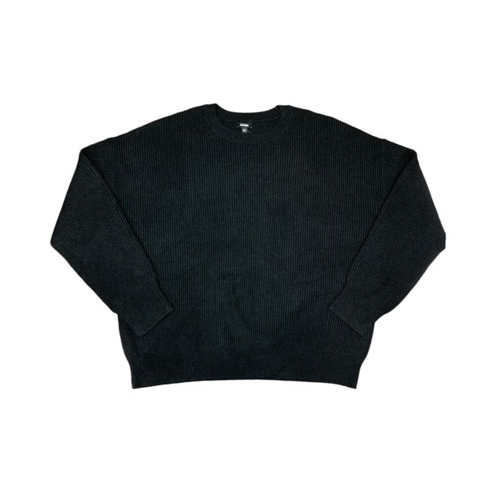 Express Women's Crewneck Easy Care Long Sleeved Relaxed Fit Sweater - Black